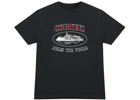 Corteiz ‘5 Starz Alcatraz’ Black T-shirt